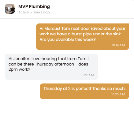 Direct messaging with Jennifer